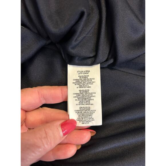 Betsy & Adam Navy Cocktail Dress with Jeweled Neckline -  Size 2 - Picture 11 of 13